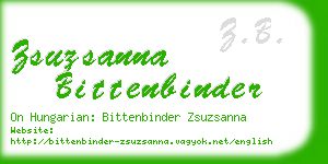 zsuzsanna bittenbinder business card